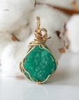 Vibrant Raw Emerald Necklace - 14k Gold Filled Setting