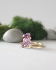 Raw Amethyst Adjustable Ring - Gold Vermeil