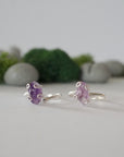 Raw Amethyst Adjustable Ring - Sterling Silver