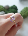 Raw Amethyst Adjustable Ring - Gold Vermeil