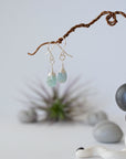 Aquamarine Earrings - Teardrop Earrings - Sterling Silver