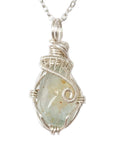 Raw Topaz Pendant - Sterling Silver Plated Necklace
