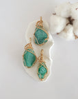 Vibrant Raw Emerald Necklace - 14k Gold Filled Setting