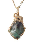 Raw Emerald Necklace - 14k Gold Filled Necklace
