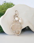 Herkimer Diamond and Pearl Necklace - Silver Plated Necklace