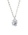 Herkimer Diamond Sterling Silver Huggie Charm Necklace