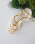 Moonstone and Pearl Necklace - Gold Plated Necklace