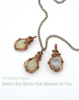 Opal Birthstone Necklace – Classic Bronze Wrap