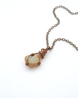 Opal Birthstone Necklace – Classic Bronze Wrap