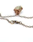 Peridot Necklace – Antique Bronze Birthstone Pendant