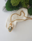 Peridot and Pearl Necklace - Gold Plated Necklace