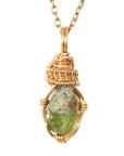 Raw Peridot Necklace - Gold Plated Necklace