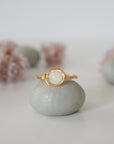 Simple Birthstone Ring - Rainbow Moonstone