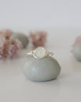 Simple Birthstone Ring - Rainbow Moonstone