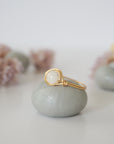 Simple Birthstone Ring - Rainbow Moonstone
