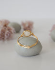 Simple Birthstone Ring - Rainbow Moonstone
