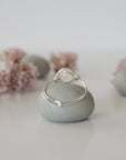 Simple Birthstone Ring - Rainbow Moonstone