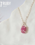 Huggie Charm Necklace - Sterling Silver - Choose Your Birthstone DesignsbyNatureGems