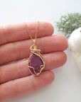 Pink Ruby Pendant - 14k Gold Filled Necklace