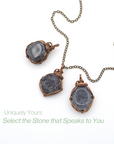 Sapphire Birthstone Necklace - Classic Bronze Wrap DesignsbyNatureGems