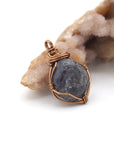 Sapphire Birthstone Necklace - Classic Bronze Wrap DesignsbyNatureGems