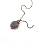 Sapphire Birthstone Necklace - Classic Bronze Wrap DesignsbyNatureGems