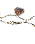 Sapphire Birthstone Necklace - Classic Bronze Wrap DesignsbyNatureGems