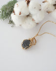 Raw Sapphire Pendant - 14k Gold Filled Necklace
