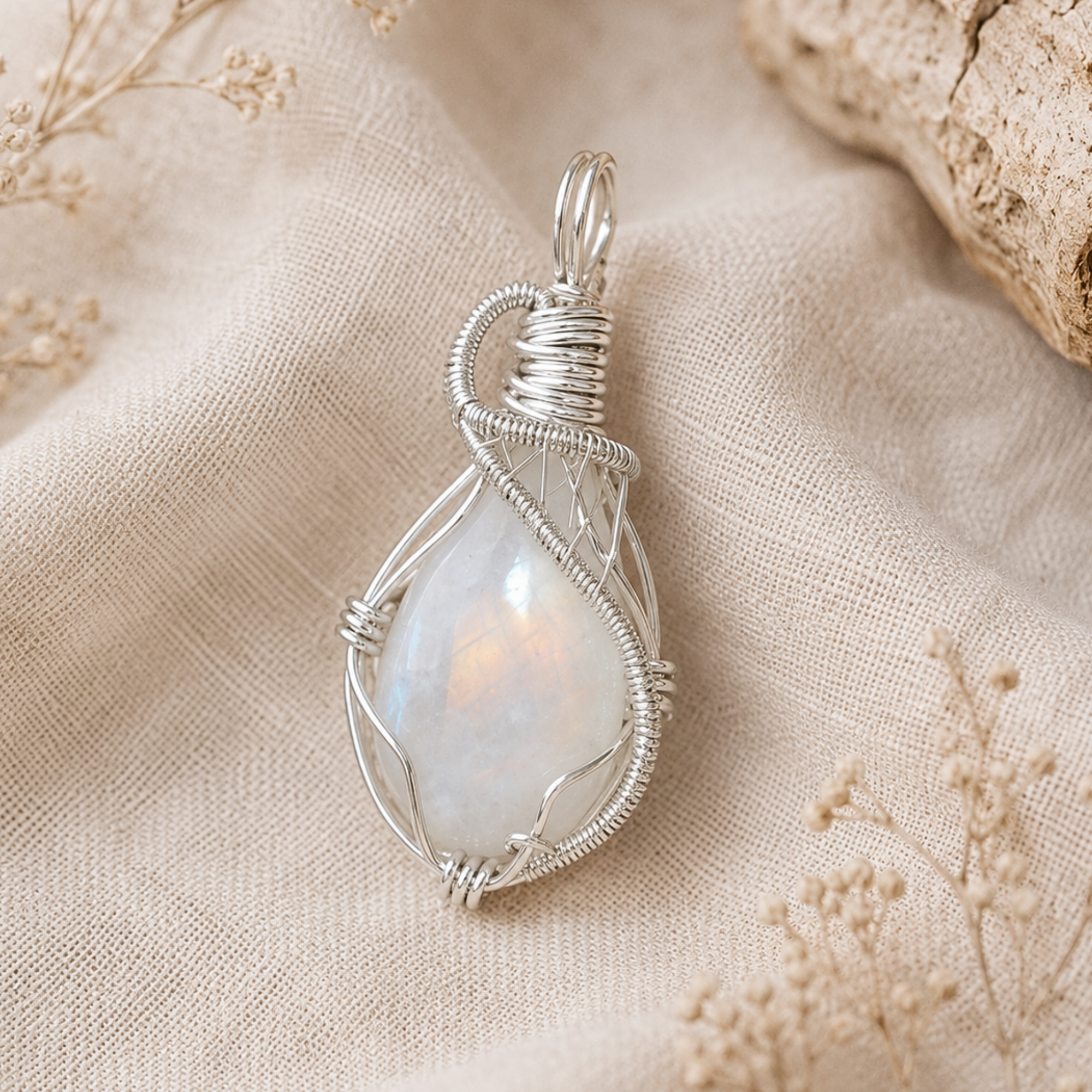 gemstone necklace moonstone pendants sterling silver