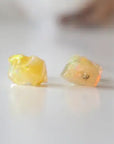 Yellow Fire Opal Stud Earrings