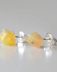 Yellow Fire Opal Stud Earrings