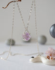 Amethyst Sterling Silver Huggie Charm Necklace Designs by Nature Gems