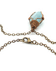 Detailed view of antique bronze chain with lobster clasp closure, Designs by Nature Gems