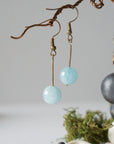 Aquamarine Crystal Drop Earrings in Antique Bronze Designs by Nature Gems