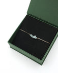 Natural aquamarine slider bracelet in elegant gift box ready for gifting - March birthstone jewelry by Designs by Nature Gems