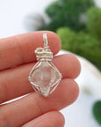 CHECK INFO Herkimer Diamond Necklace - Silver Plated Pendant Designs by Nature Gems