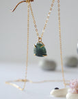 Emerald 14K Gold Filled Huggie Charm Necklace Designs by Nature Gems