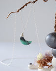 Emerald Sterling Silver Moon Charm Necklace Designs by Nature Gems