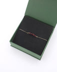 Natural garnet slider bracelet in elegant gift box ready for gifting - January birthstone jewelry by Designs by Nature Gems
