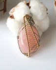 Gold Rose Quartz Crystal Necklace - White Gold/Gold Plated DesignsbyNatureGems