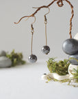 Hematite Crystal Drop Earrings in Antique Bronze Designs by Nature Gems
