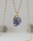 Iolite Sapphire 14K Gold Filled Huggie Charm Necklace Designs by Nature Gems