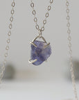 Iolite Sapphire Sterling Silver Huggie Charm Necklace Designs by Nature Gems