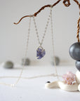 Iolite Sapphire Sterling Silver Huggie Charm Necklace Designs by Nature Gems
