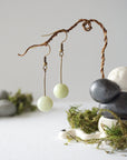 Jade Crystal Drop Earrings in Antique Bronze Designs by Nature Gems