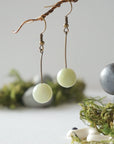 Jade Crystal Drop Earrings in Antique Bronze Designs by Nature Gems