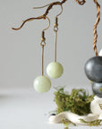 Jade Crystal Drop Earrings in Antique Bronze Designs by Nature Gems