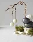 Jade Crystal Drop Earrings in Antique Bronze Designs by Nature Gems