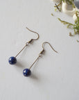 Lapis Lazuli Crystal Drop Earrings in Antique Bronze Designs by Nature Gems