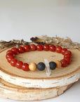 Men's Carnelion (Carnelian) Mala Bracelet DesignsbyNatureGems